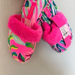 Lilly Pulitzer Pink Floral Slippers